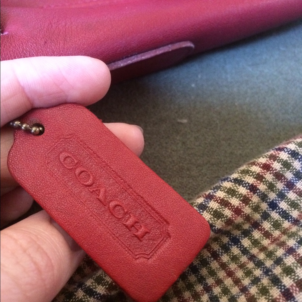 SOLD Red Leather Coach Backpack Drawstring Reposh - Picture 5 of 5