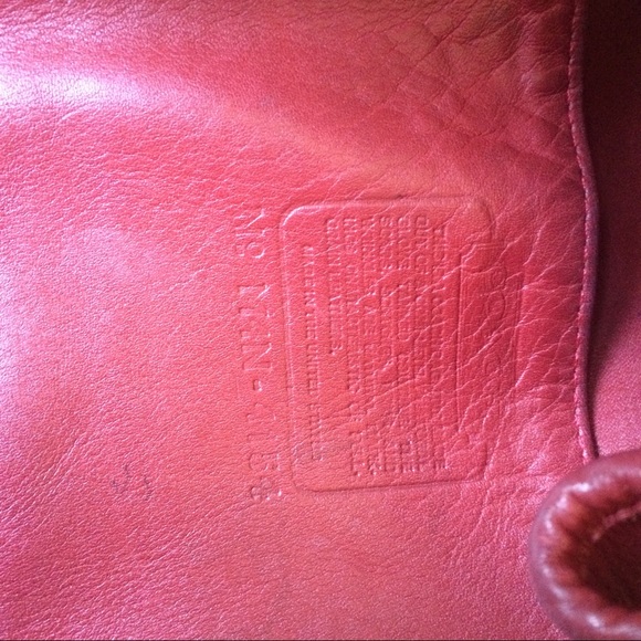 SOLD Red Leather Coach Backpack Drawstring Reposh - Picture 4 of 5