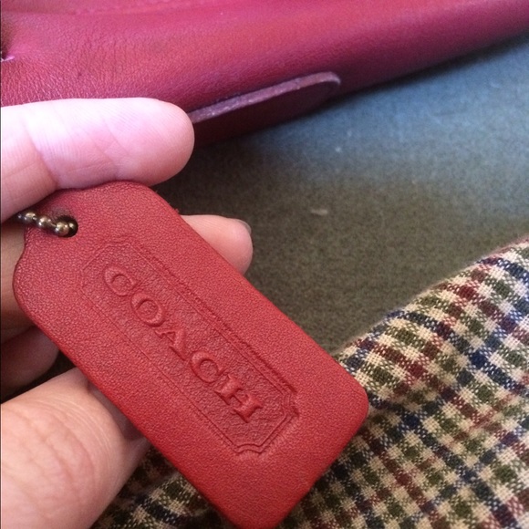 SOLD Red Leather Coach Backpack Drawstring Reposh - Picture 5 of 5