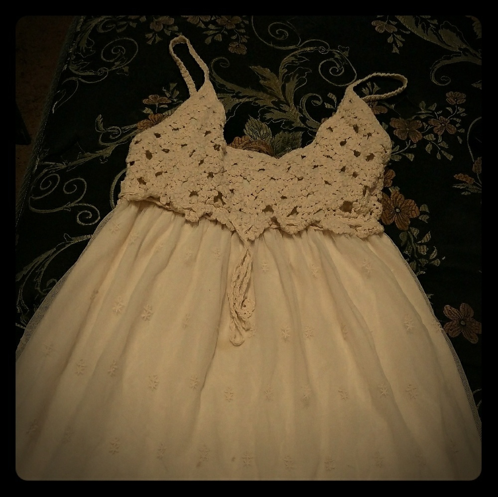 Lace/crochet maxi dress