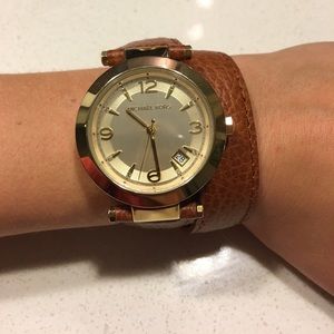 Michael Kors leather wrap watch
