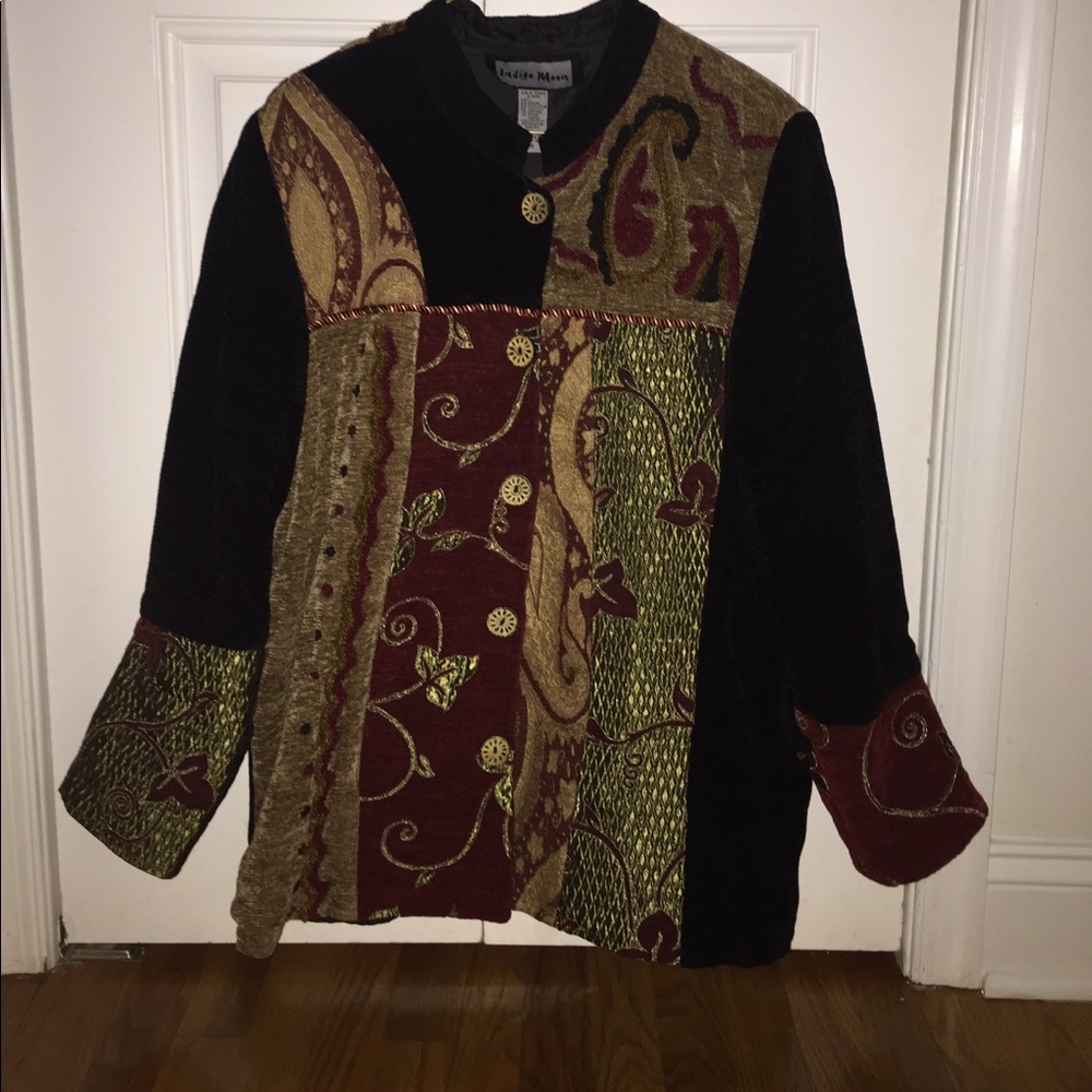Multicolored button up jacket