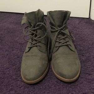 Grey Suede Short Boots
