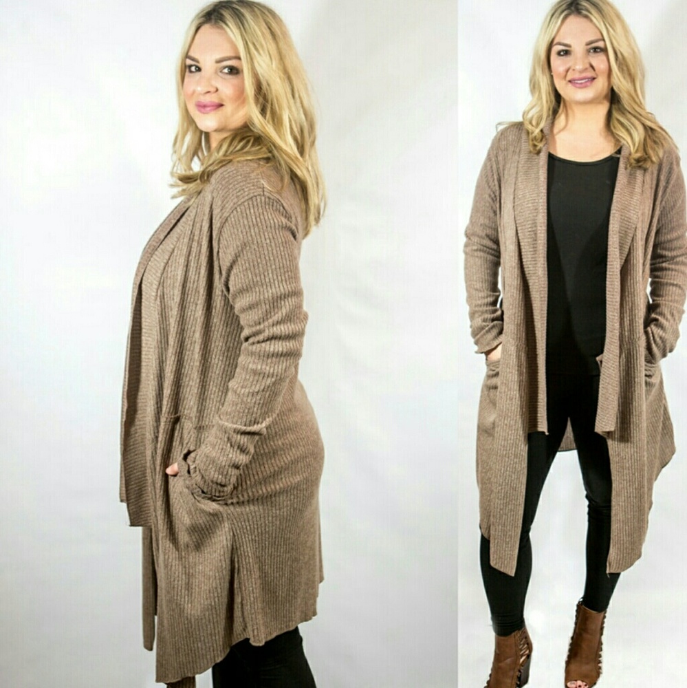 Mocha pocket cardigan