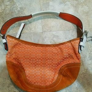 Coach Signature Orange Soho Hobo
