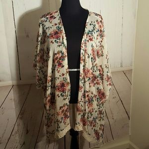 Rose Kimono Shaw Cover up