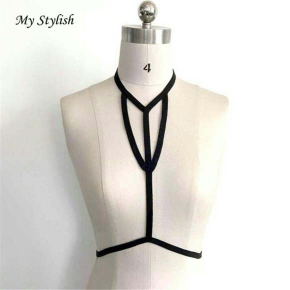 Women Cage Strappy Strap Bralette Bra Top Blouse - Picture 2 of 3