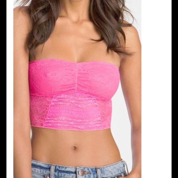Free People Tops - NEW FREE PEOPLE Lace Galloon bandeau tube bra top