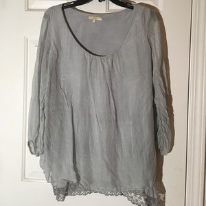 Gray silk blouse