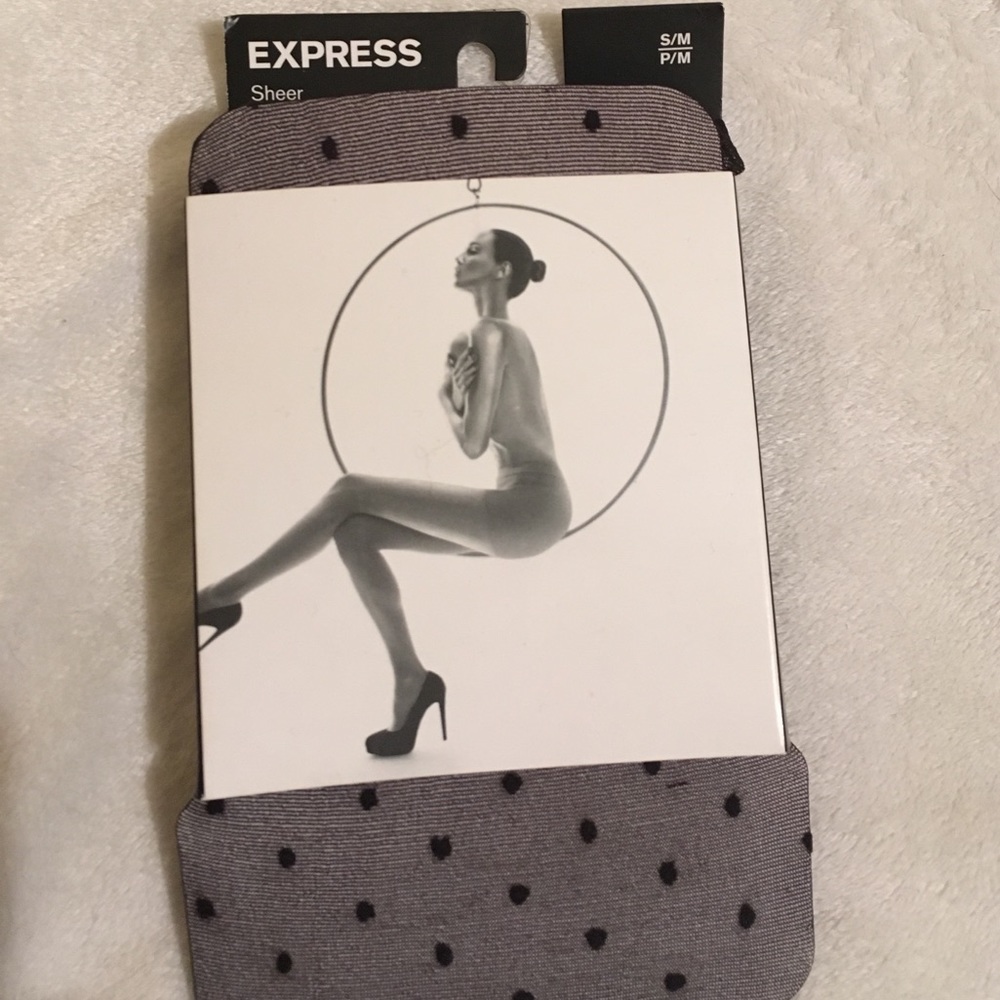 Express sheer polka dot tights size small