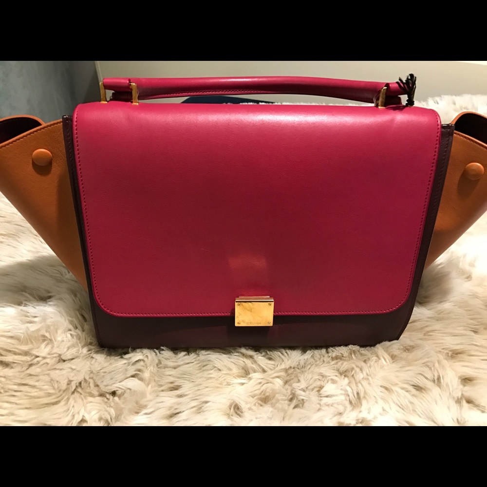 Celine Tri-Color Orchid Trapeze Shoulder Bag