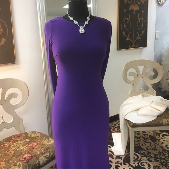 Solid Maxi Dress with Drape Sleeve - Picture 1 of 5