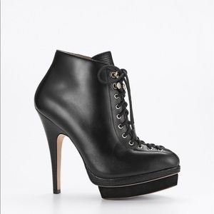 Ann Taylor Aixa Lace Up Leather Platform Booties