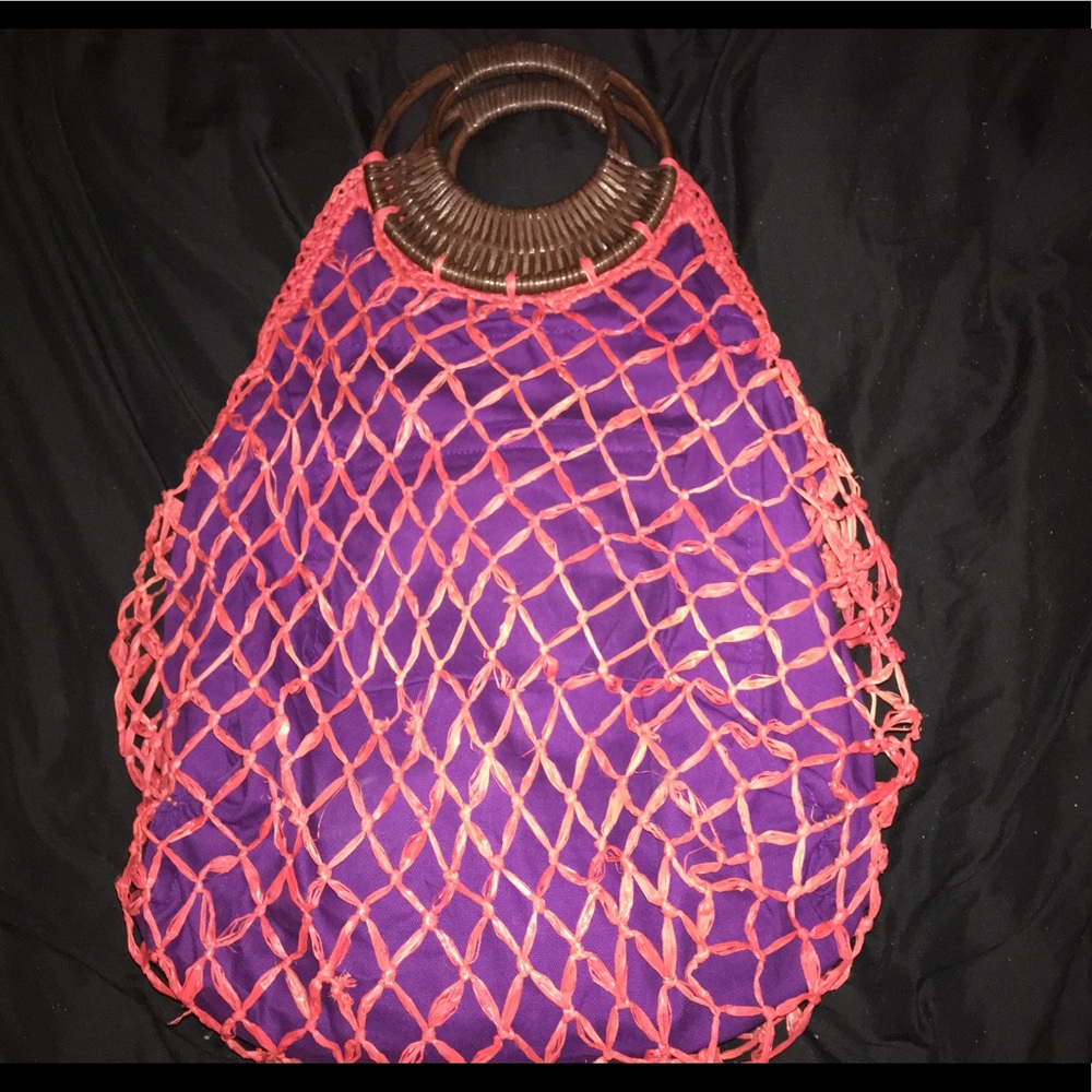 Cute Pink and Putple deep beach tote