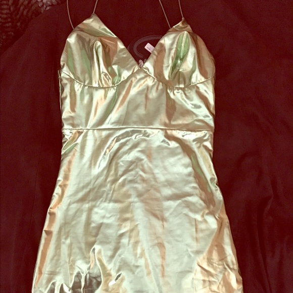 Mint Green Metallic Dress - Picture 1 of 3