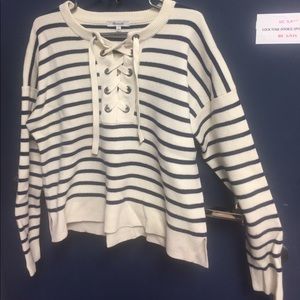 Madewell-Laced Pullover Sweater(White)