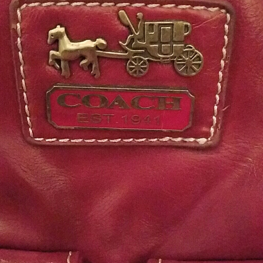 LARGE RED COACH HANDBAG