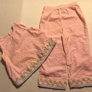 Pant and Top wth Beautifully Detailed Hem