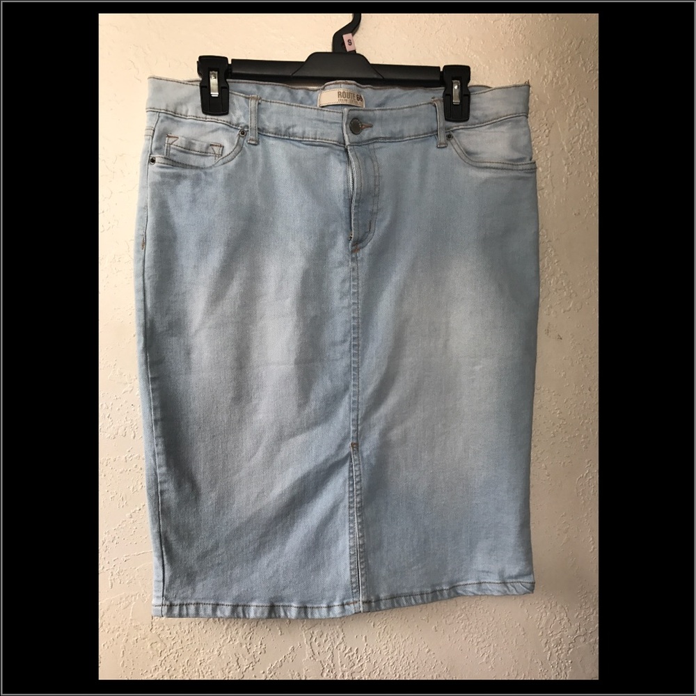 Route 66 Denim Pencil Skirt