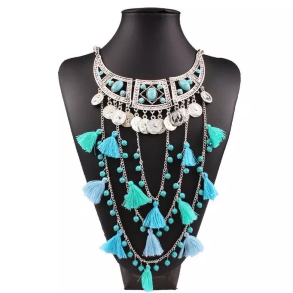BOGO Sale Turquoise Boho Necklace - Picture 1 of 6