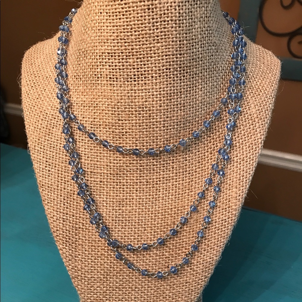 Blue beaded necklace