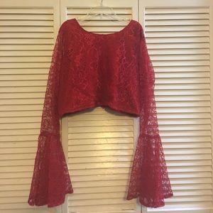 Red Lace Crop Top