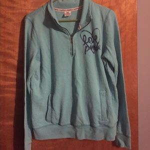 Turquoise quarter zip sweatshirt