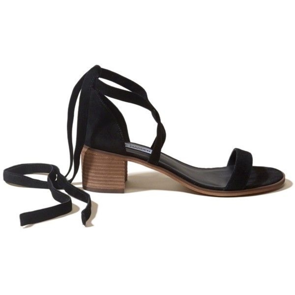 forever 21 ankle wrapped low block heel/sandal