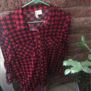 Black & Red Button down