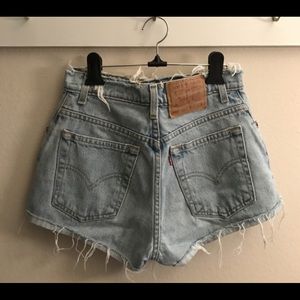 High waisted Levi shorts, distressed