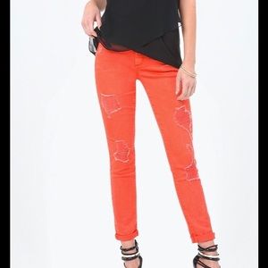 🇺🇸SALE Bebe Heartbreaker Jeans Poinciana $89