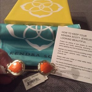 NWT Kendra Scott Andy pinch cuff bracelet orange