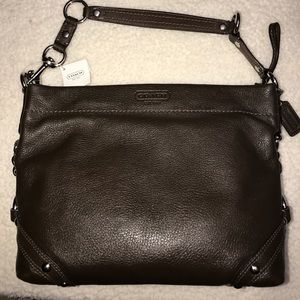 BNWT brown leather Coach shoulder bag Carly