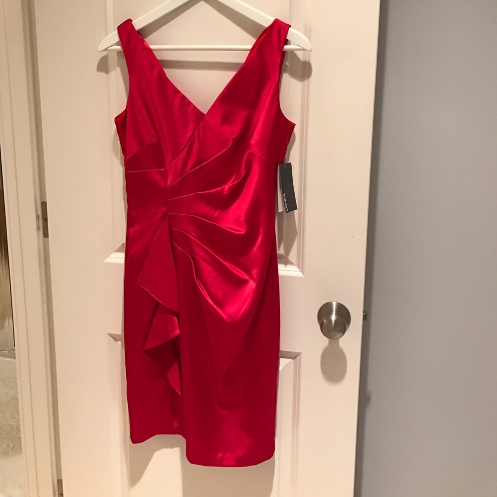Never worn hot pink Donna Ricco cocktail dress.