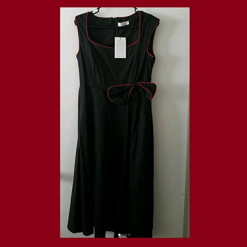 Black Dress with Red trim