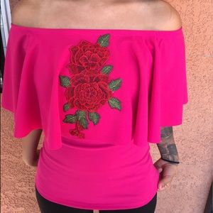 Pink rose shoulder less