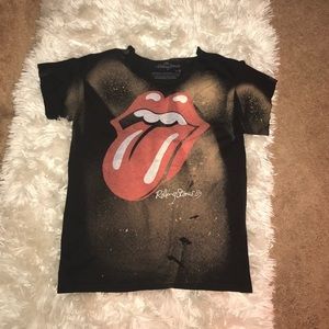 LF Rolling Stones bleached distressed band T Sz s