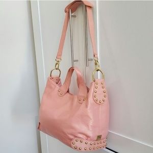 KOOBA Pink studded Leather Satchel shoulder bag