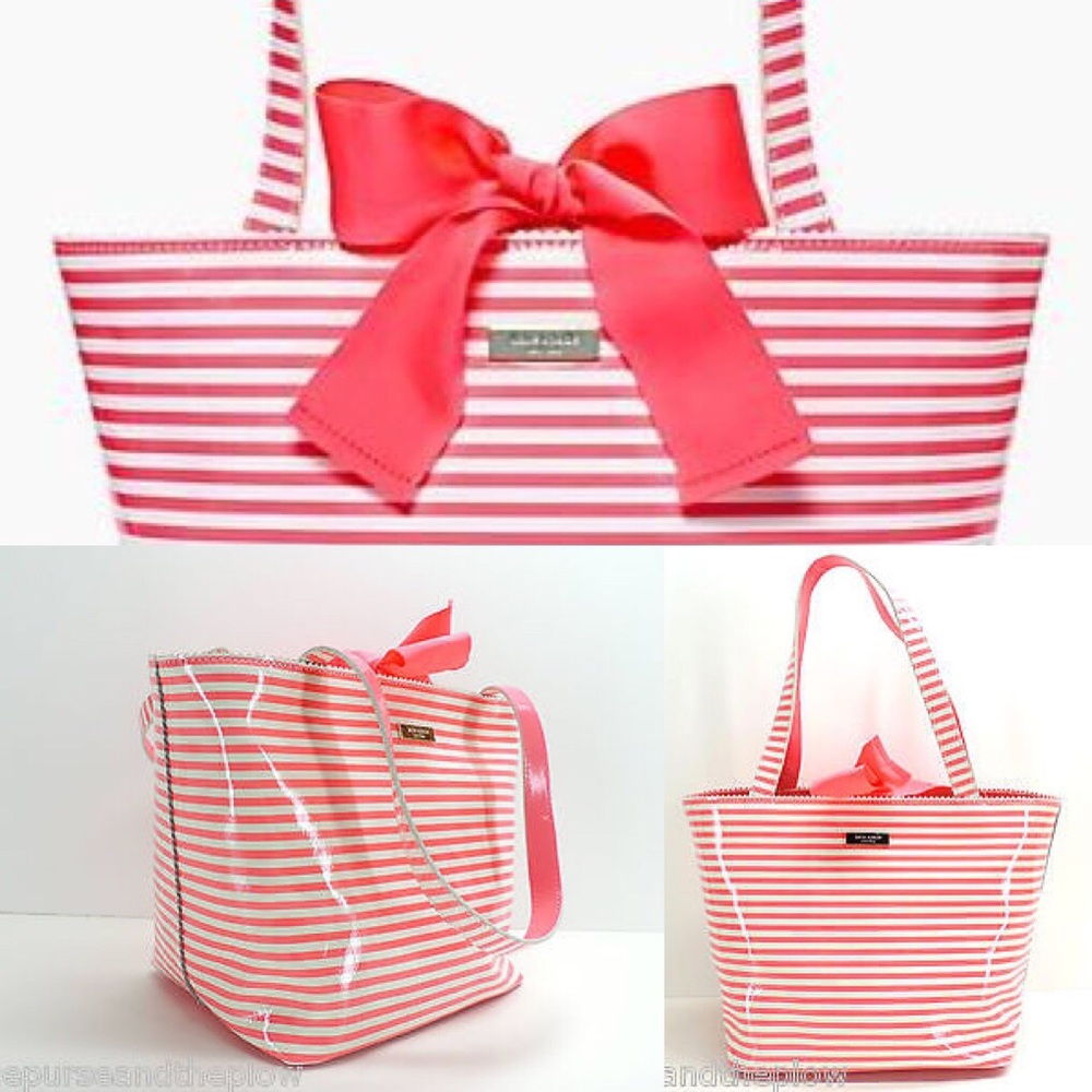 Kate Spade Pink Stripes Patent Bag