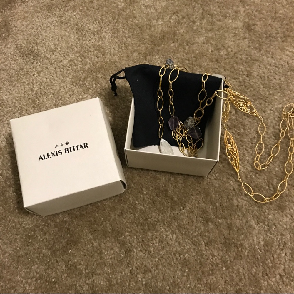 Alexis Bittar long gold necklace