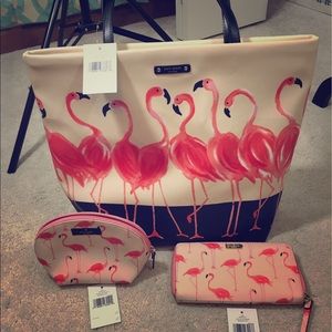 Brand new Kate spade flamingo set!
