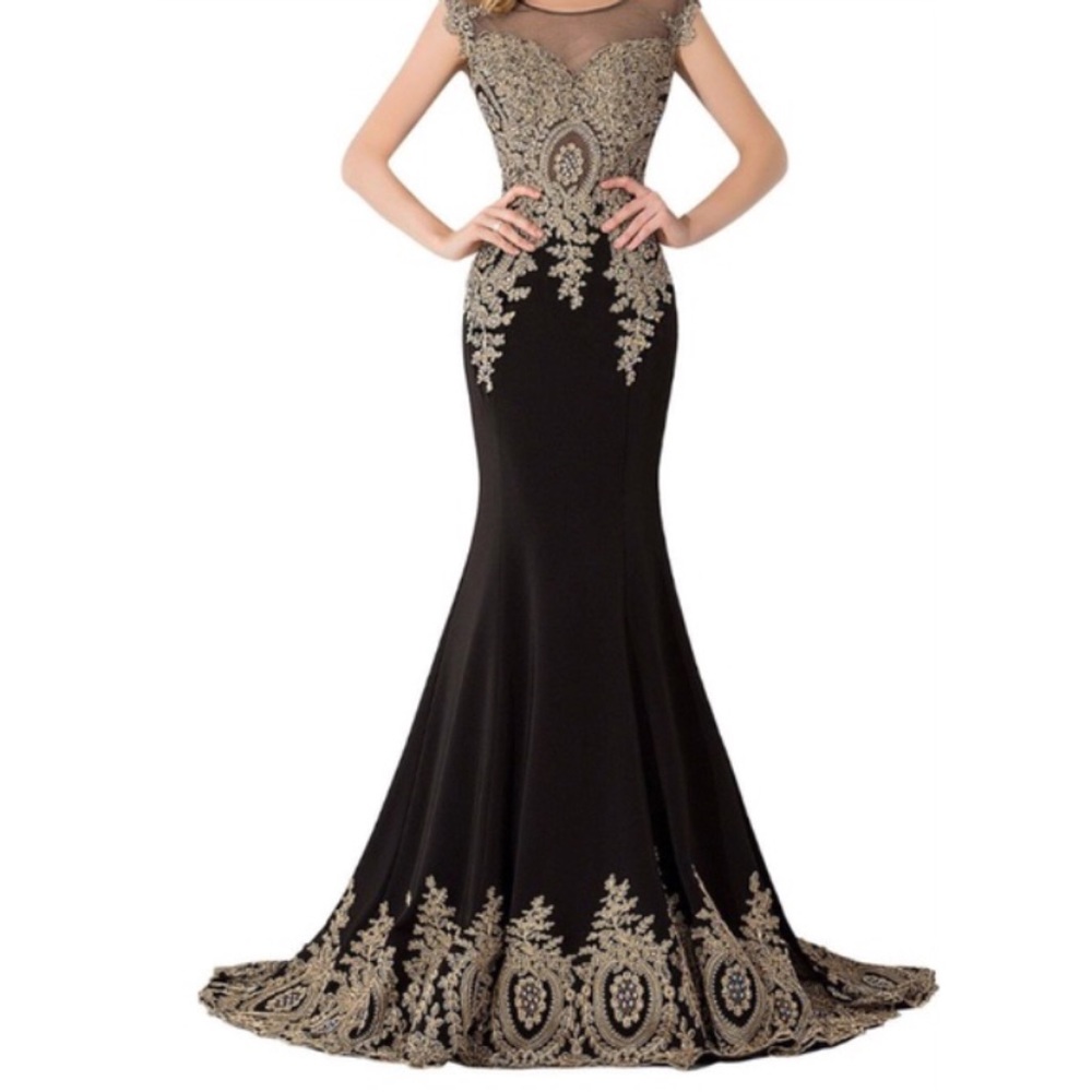 Beautiful long black and gold dress