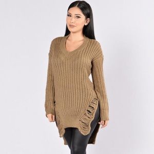 "Unwind Me" Taupe Sweater