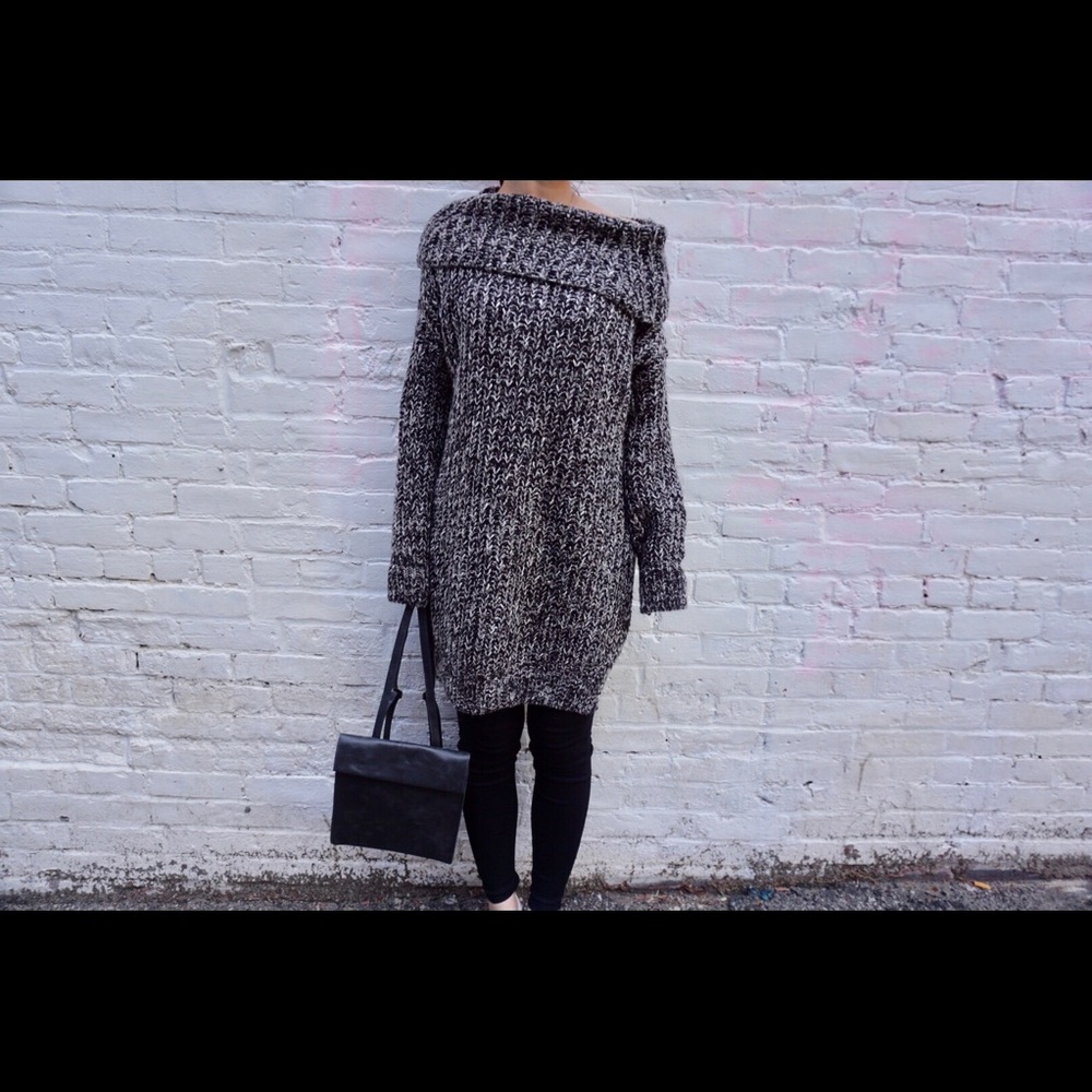 Turtle neck and off the shoulder sweater