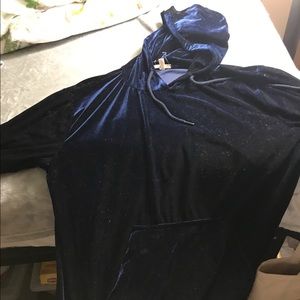 Urban outfitters Blue velvet hoodie