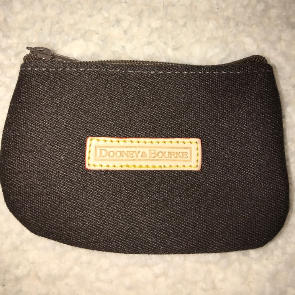 Dooney & Bourke brown fabric coin purse