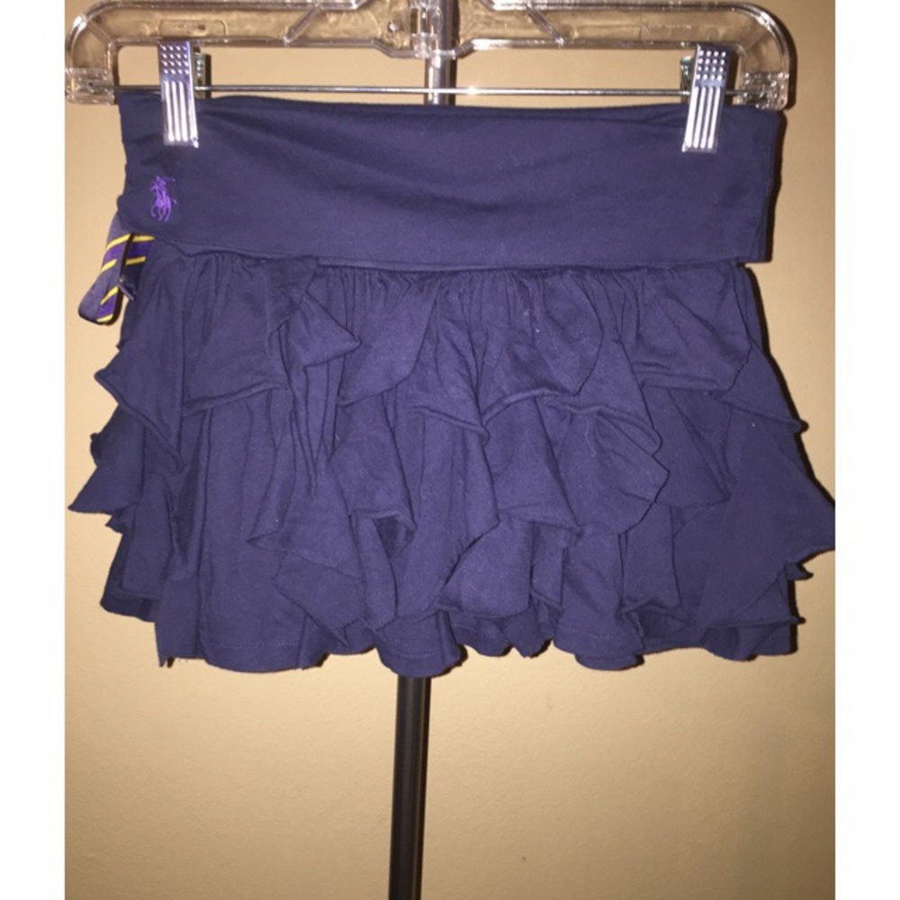 Ralph Lauren Navy Blue Ruffled Skirt🌱