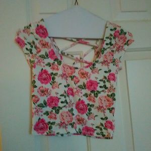 Half shirt with criss cross back