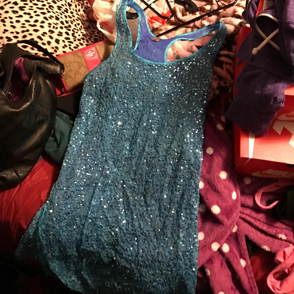 Blue sequins Victoria secret mini dress