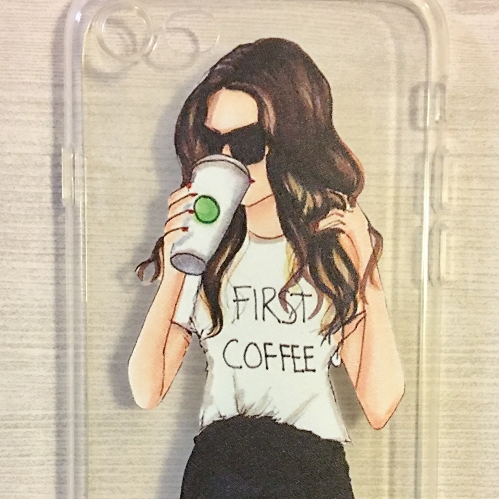 iPhone 7 Plus Case - Girl Loves Coffee - Picture 2 of 3